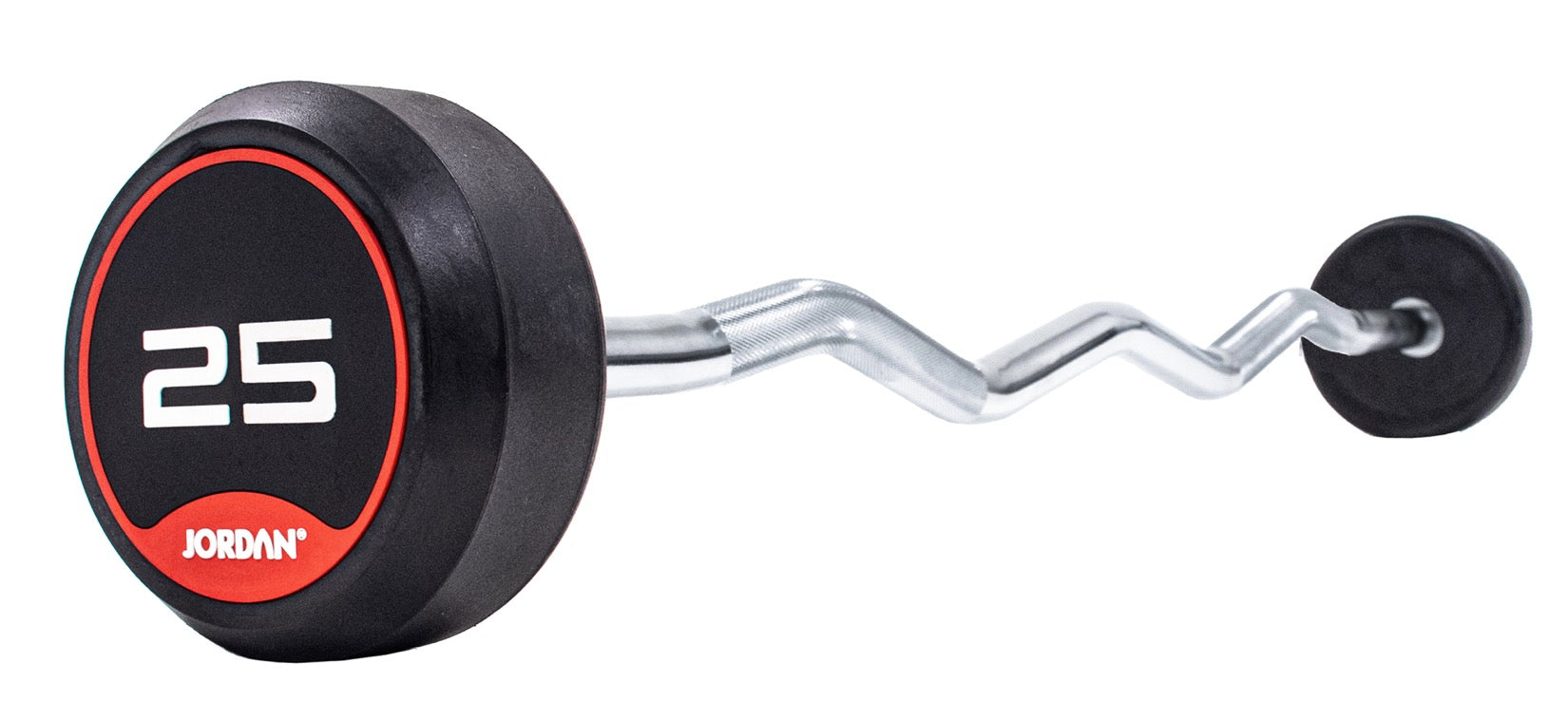 Jordan Rubber Barbells Bars Set 10-45kg with Curl Bar and Rack