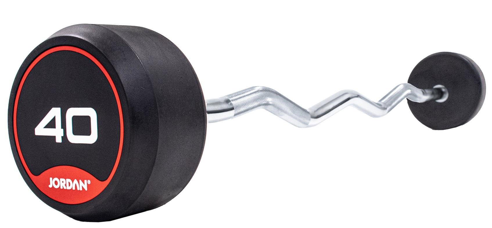 Jordan Rubber Barbells Bars Set 10-45kg with Curl Bar and Rack