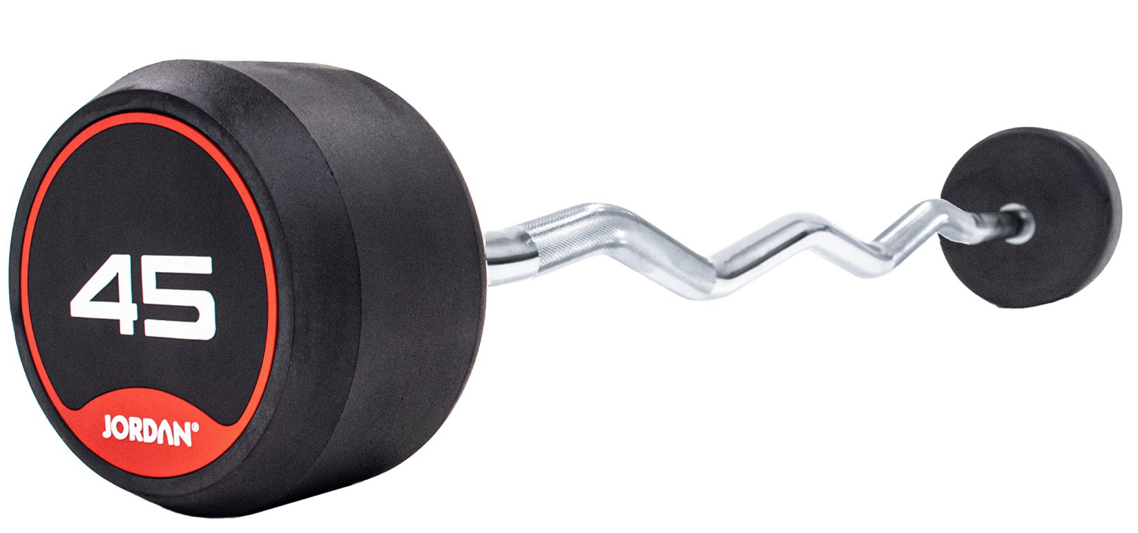 Jordan Rubber Barbells Bars Set 10-45kg with Curl Bar and Rack