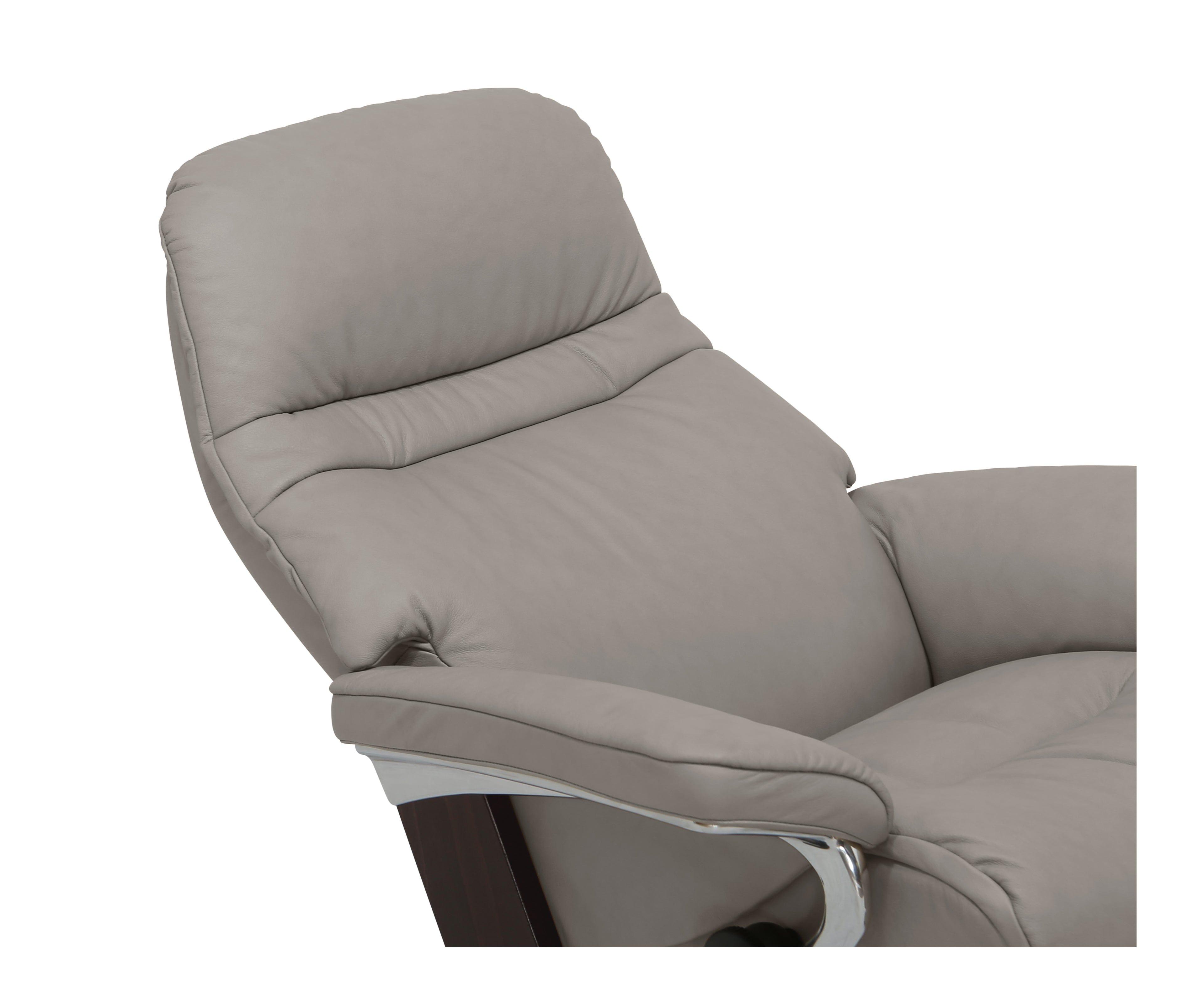 Stressless® Sunrise Recliner & Ottoman with Signature Base - Silver Grey (49139229950246)