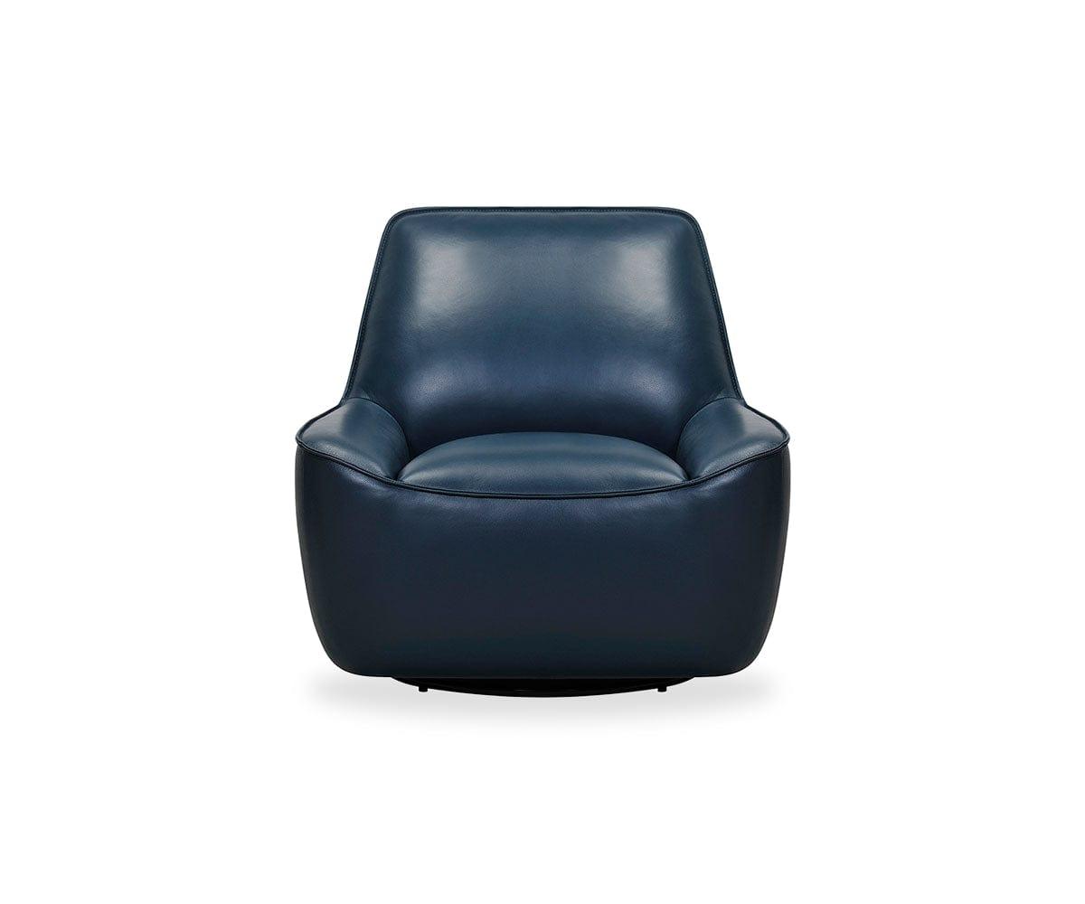 Rost Leather Swivel Chair Blue HS-3005 - Scandinavian Designs (49139210354982)