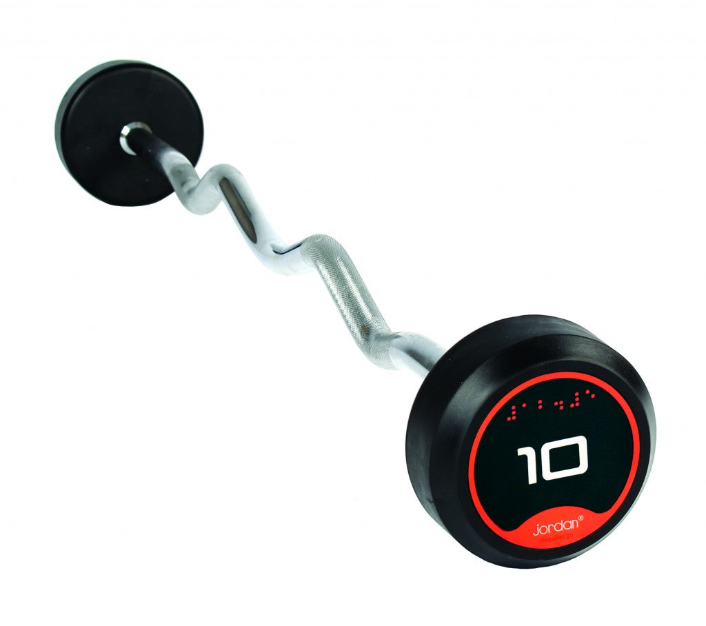 Jordan Rubber Barbells Set 10-45kg with Curl Bars