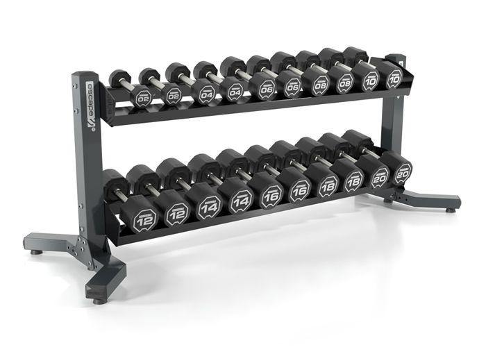 Escape 2-40kg Nucleus Urethane Dumbbell Set with Rigid Rack