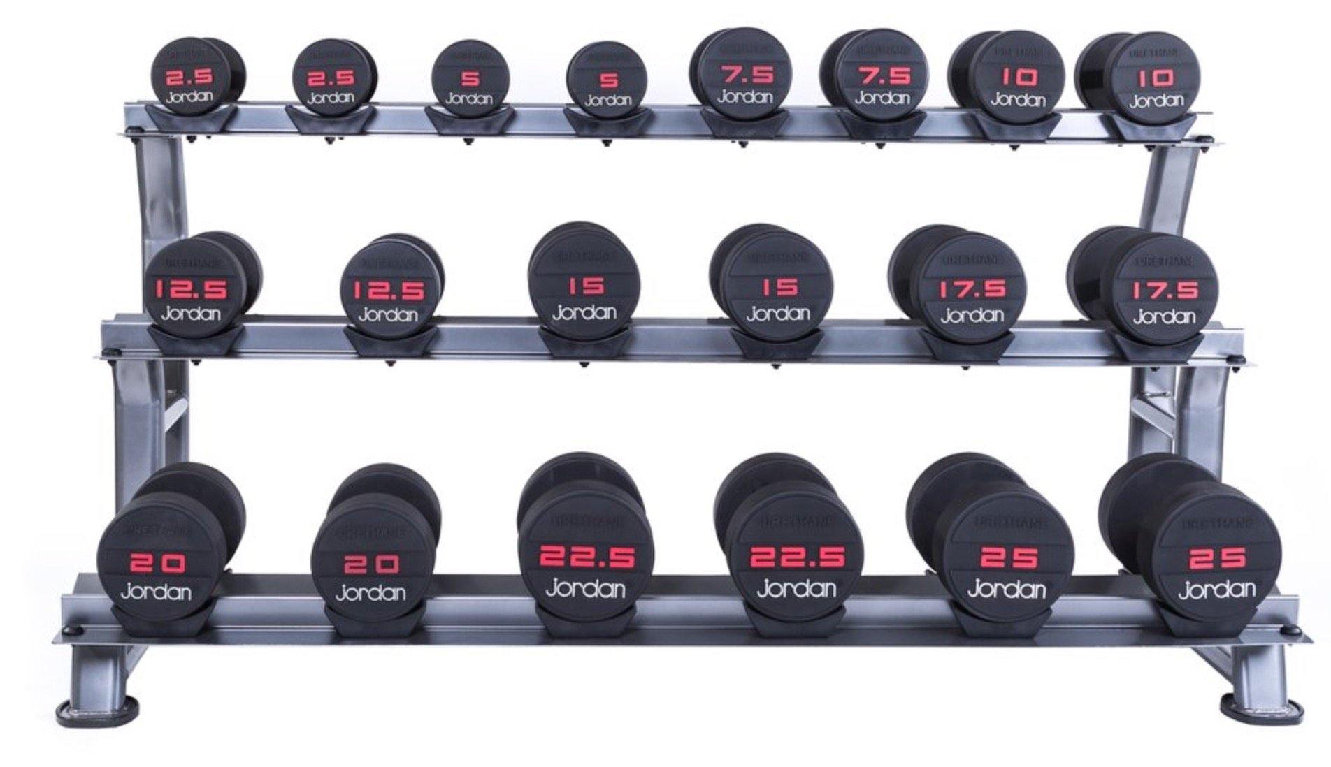 Jordan Dumbell Rack Oval Frame (10 Pair - 3 Tier)