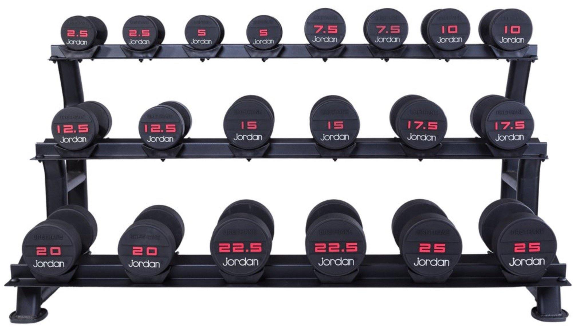 Jordan Dumbell Rack Oval Frame (10 Pair - 3 Tier)