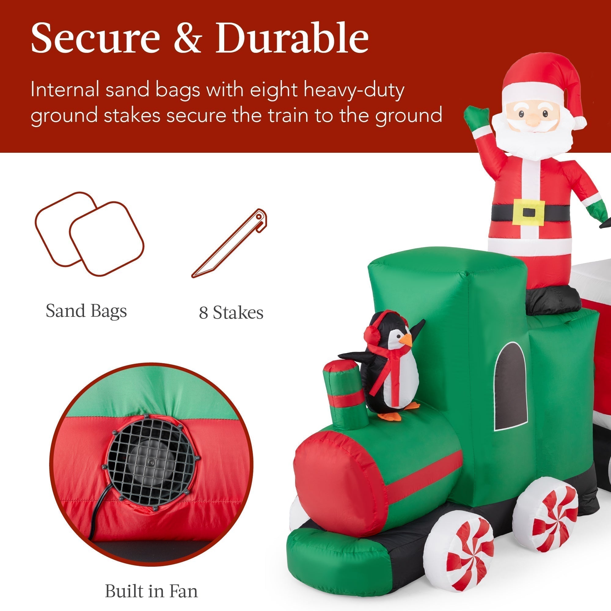 Pre-lit Inflatable Christmas Train & Animated Santa Claus - 8.5ft (49140523008294)